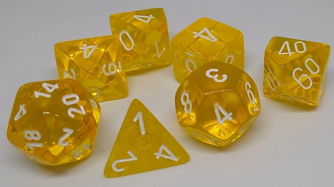 Flash Sale π Accessories Chessex 23072 Translucent: Yellow/White - Polyhedral (7 Dice) π€© 3 Accessories Chessex 23072 Translucent: Yellow/White - Polyhedral (7 Dice)