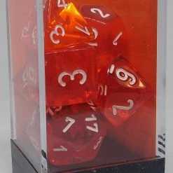 Chessex 23073 Translucent: Orange/White - Polyhedral (7 Dice)