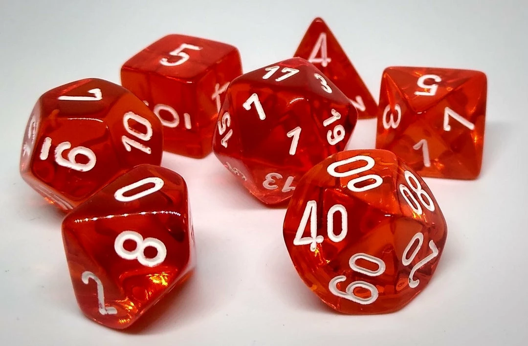 Budget β Chessex 23073 Translucent: Orange/White - Polyhedral (7 Dice) π€© 3 Chessex 23073 Translucent: Orange/White - Polyhedral (7 Dice)