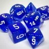Chessex 23076 Translucent: Blue/White - Polyhedral (7 Dice)