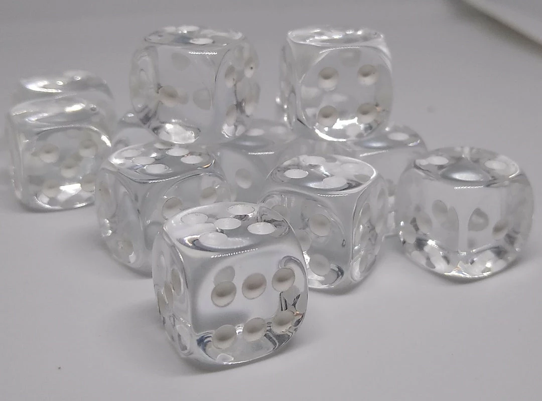 Best Sale π Chessex 23601 Translucent: Clear/White - 16mm D6 (12 Dice) Accessories π 3 Chessex 23601 Translucent: Clear/White - 16mm D6 (12 Dice) Accessories
