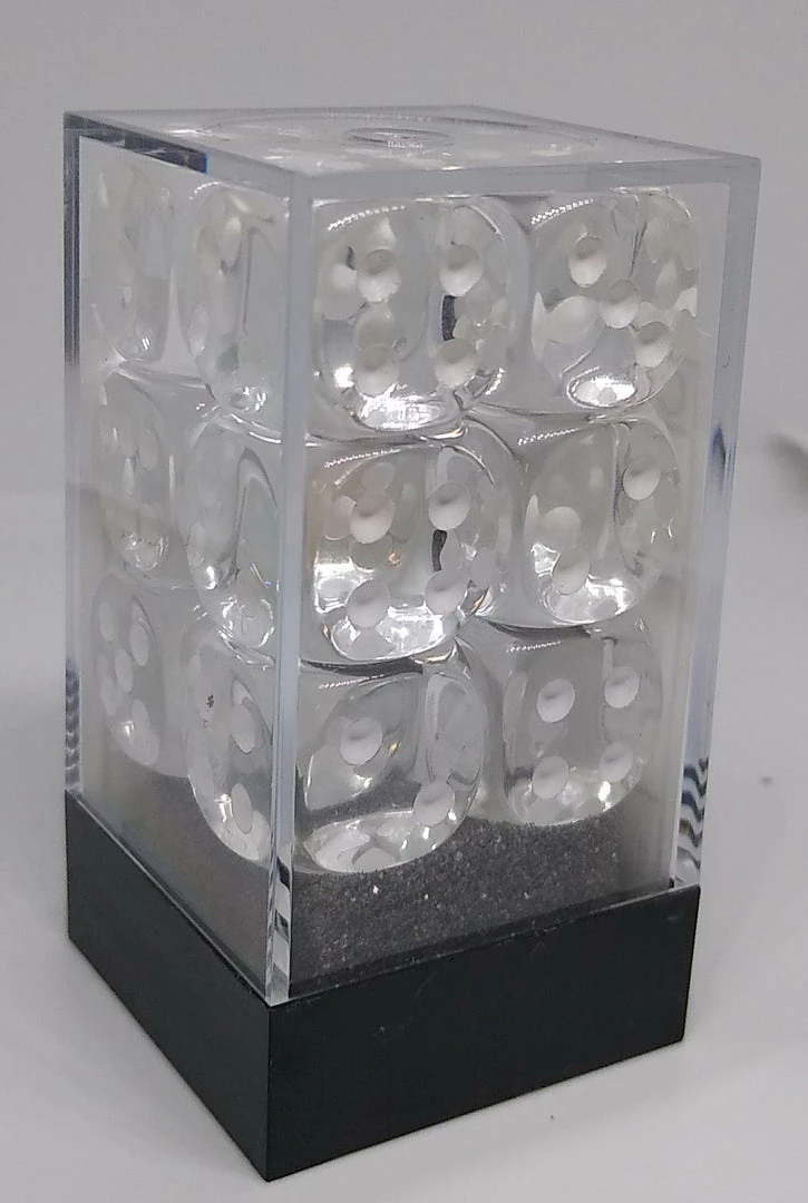 Best Sale π Chessex 23601 Translucent: Clear/White - 16mm D6 (12 Dice) Accessories π 4 Chessex 23601 Translucent: Clear/White - 16mm D6 (12 Dice) Accessories