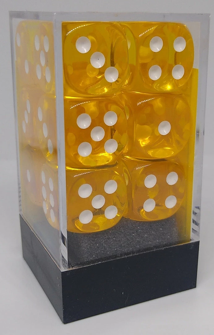 Best Pirce π― Chessex 23602 Translucent: Yellow/White - 16mm D6 (12 Dice) Accessories π 4 Chessex 23602 Translucent: Yellow/White - 16mm D6 (12 Dice) Accessories