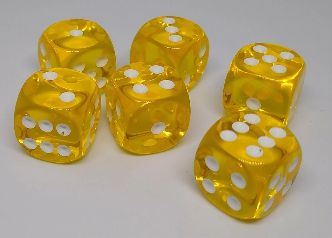 Best Pirce π― Chessex 23602 Translucent: Yellow/White - 16mm D6 (12 Dice) Accessories π 3 Chessex 23602 Translucent: Yellow/White - 16mm D6 (12 Dice) Accessories