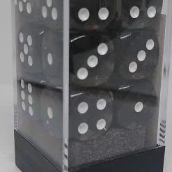 Chessex 23608 Translucent: Smoke/White - 16mm D6 (12 Dice) Accessories