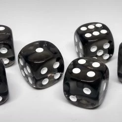 Chessex 23608 Translucent: Smoke/White - 16mm D6 (12 Dice) Accessories