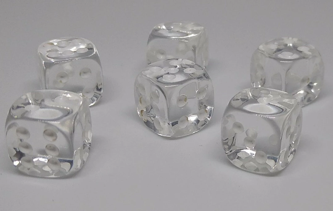 Budget π Chessex 23801 Translucent: Clear/White - 12mm D6 (36 Dice) β€οΈ 3 Chessex 23801 Translucent: Clear/White - 12mm D6 (36 Dice)