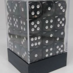 Chessex 23808 Translucent: Smoke/White - 12mm D6 (36 Dice) Accessories
