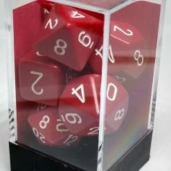 Chessex 25404 Opaque: Red/White - Polyhedral (7 Dice) Accessories