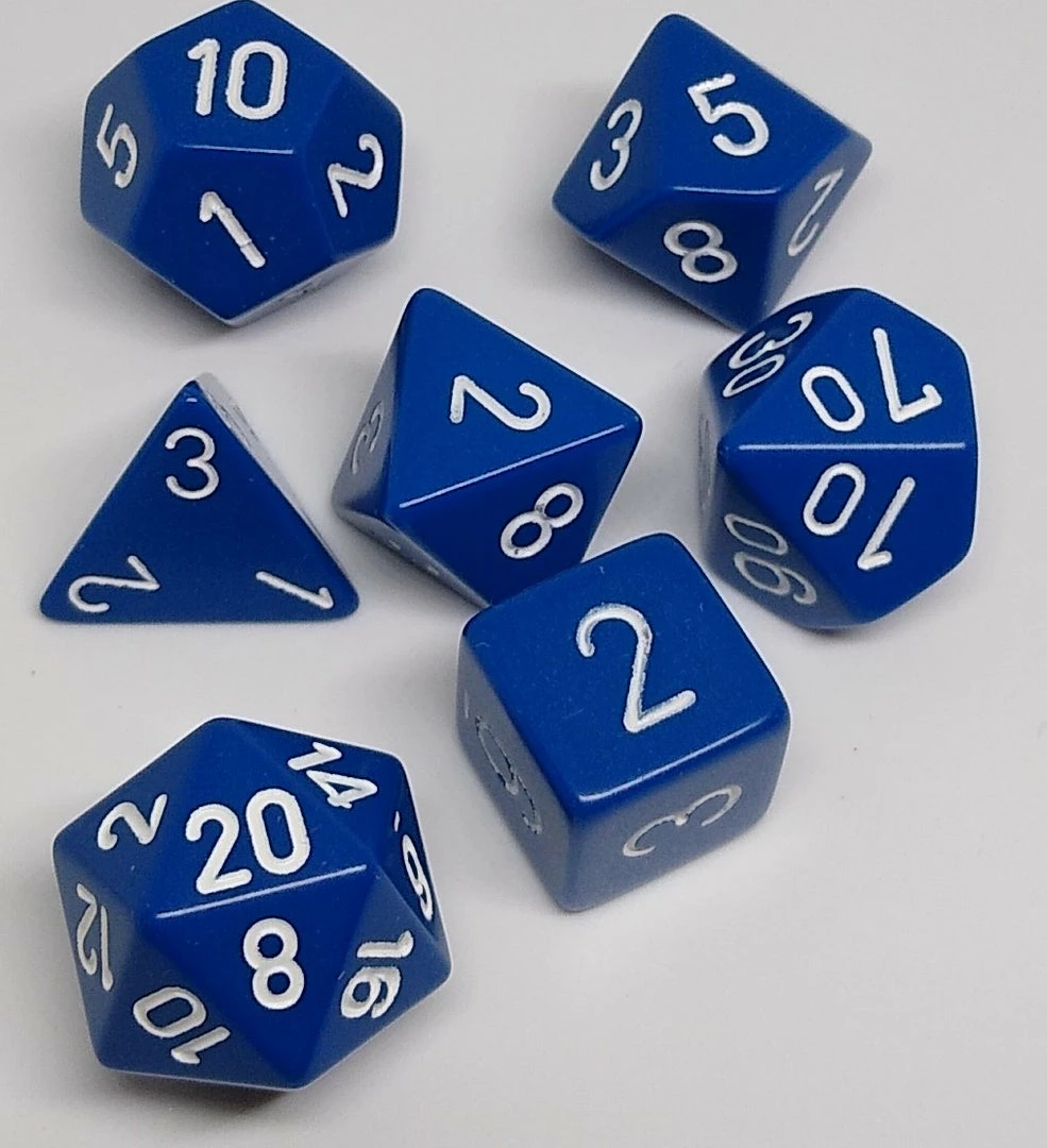 Deals β€οΈ Accessories Chessex 25406 Opaque: Blue/White - Polyhedral (7 Dice) π 3 Accessories Chessex 25406 Opaque: Blue/White - Polyhedral (7 Dice)
