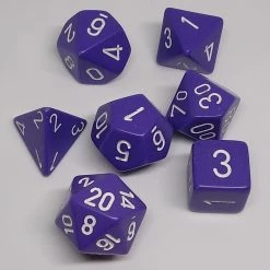 Chessex 25407 Opaque: Purple/White - Polyhedral (7 Dice) Accessories