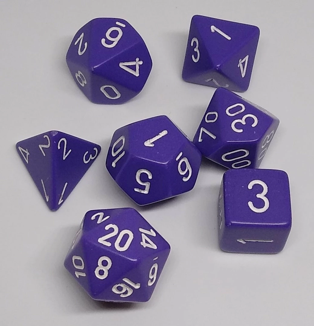 Budget βοΈ Chessex 25407 Opaque: Purple/White - Polyhedral (7 Dice) Accessories π 3 Chessex 25407 Opaque: Purple/White - Polyhedral (7 Dice) Accessories