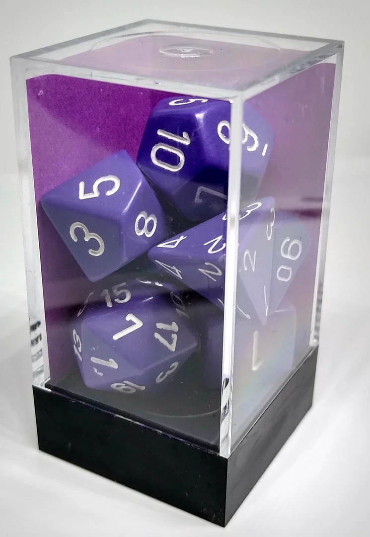 Budget βοΈ Chessex 25407 Opaque: Purple/White - Polyhedral (7 Dice) Accessories π 4 Chessex 25407 Opaque: Purple/White - Polyhedral (7 Dice) Accessories