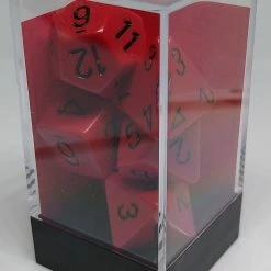 Chessex 25414 Opaque: Red/Black - Polyhedral (7 Dice) Accessories