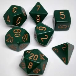 Accessories Chessex 25415 Opaque: Dusty Green/Copper - Polyhedral (7 Dice)