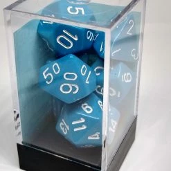 Chessex 25416 Opaque: Light Blue/White - Polyhedral (7 Dice) Accessories