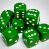 Outlet β€οΈ Chessex 25605 Opaque: Green/White - 16mm D6 (12 Dice) β€οΈ 2 Chessex 25605 Opaque: Green/White - 16mm D6 (12 Dice)