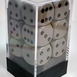 Chessex 25610 Opaque: Dark Grey/Black - 16mm D6 (12 Dice) Accessories