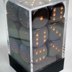 Accessories Chessex 25620 Opaque: Dark Grey/Copper - 16mm D6 (12 Dice)