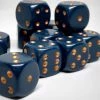 Accessories Chessex 25626 Opaque: Dusty Blue/Copper - 16mm D6 (12 Dice)
