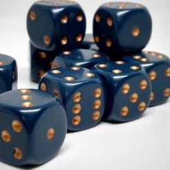 Accessories Chessex 25626 Opaque: Dusty Blue/Copper - 16mm D6 (12 Dice)