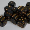 Accessories Chessex 25628 Opaque: Black/Gold - 16mm D6 (12 Dice)