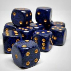 Chessex 25737 Speckled: Golden Cobalt - 16mm D6 (12 Dice)