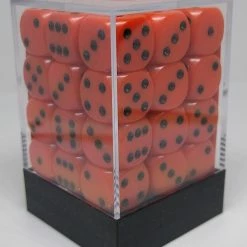 Chessex 25803 Opaque: Orange/Black - 12mm D6 (36 Dice) Accessories