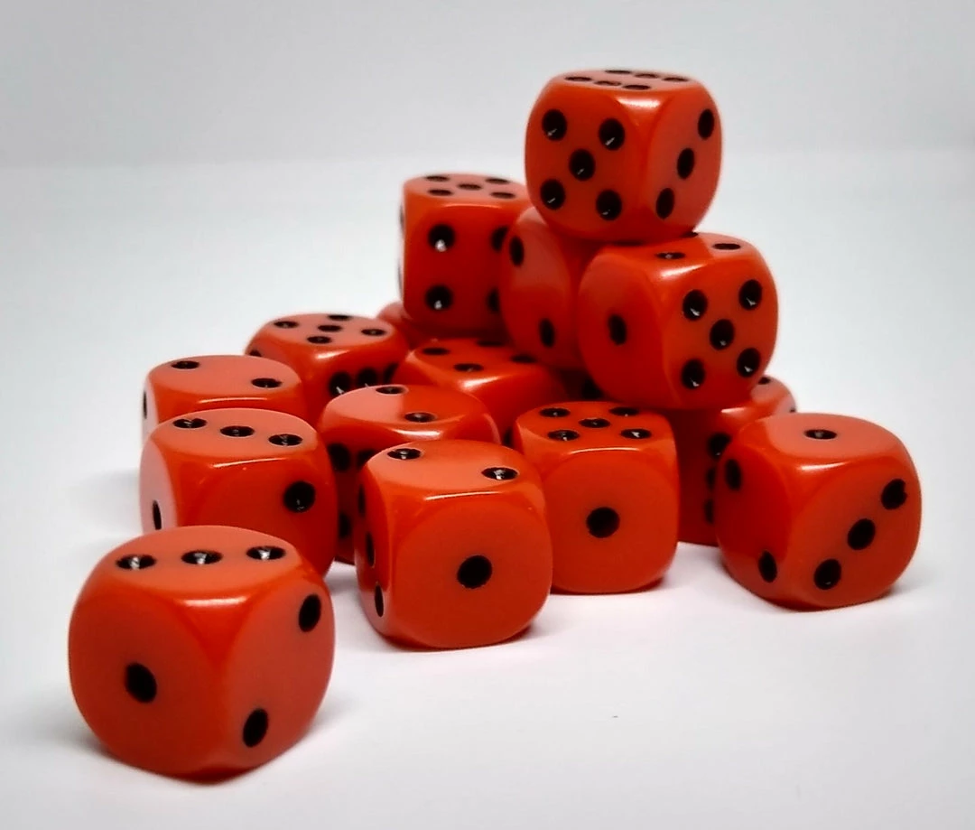 Brand new π Chessex 25803 Opaque: Orange/Black - 12mm D6 (36 Dice) Accessories β€οΈ 3 Chessex 25803 Opaque: Orange/Black - 12mm D6 (36 Dice) Accessories