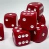Chessex 25804 Opaque: Red/White - 12mm D6 (36 Dice)