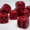 Chessex 25814 Opaque: Red/Black - 12mm D6 (36 Dice)