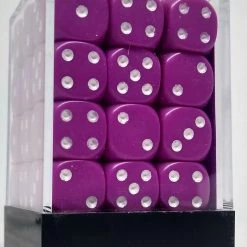 Chessex 25827 Opaque: Light Purple/White - 12mm D6 (36 Dice)