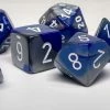 Chessex 26423 Gemini: Blue-Steel/White - Polyhedral (7 Dice)