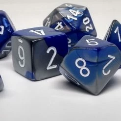 Chessex 26423 Gemini: Blue-Steel/White - Polyhedral (7 Dice)