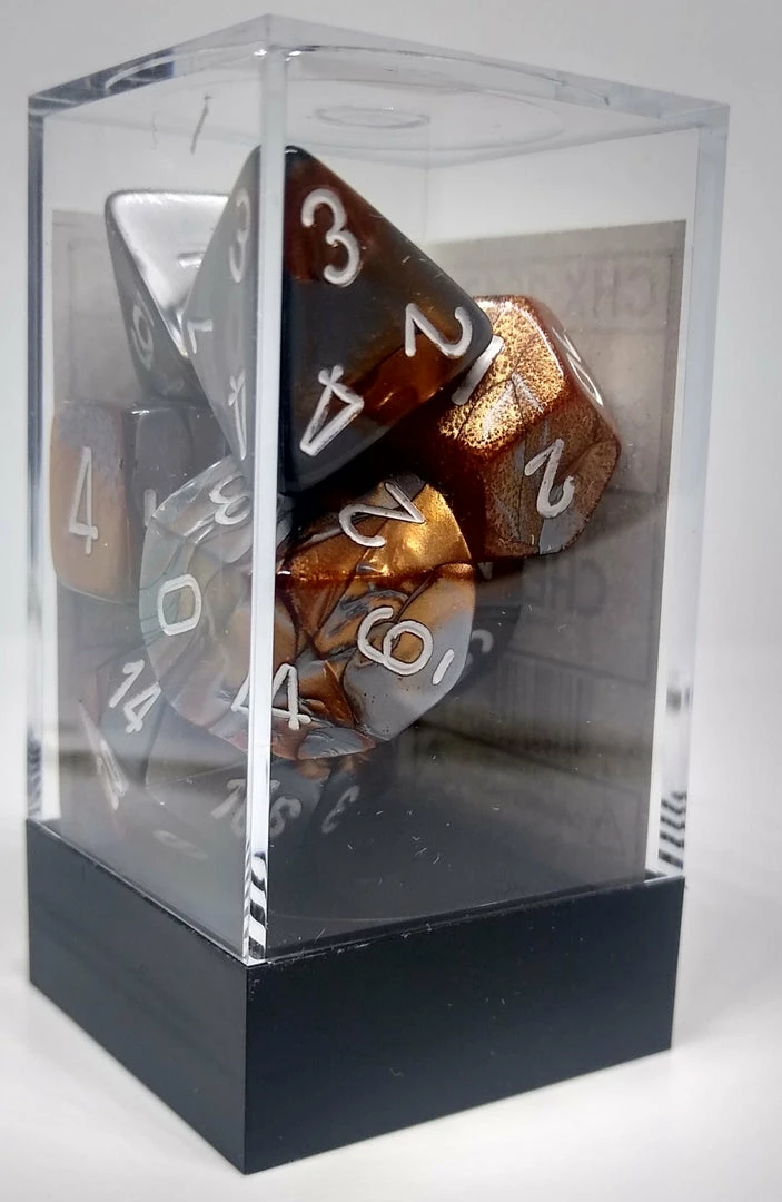 Budget π Chessex 26424 Gemini: Copper-Steel/White - Polyhedral (7 Dice) βοΈ 4 Chessex 26424 Gemini: Copper-Steel/White - Polyhedral (7 Dice)