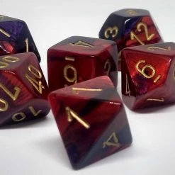 Chessex 26426 Gemini: Purple-Red/Gold - Polyhedral (7 Dice)