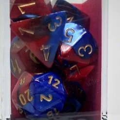 Chessex 26429 Gemini: Blue-Red/Gold - Polyhedral (7 Dice) Accessories