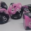 Chessex 26430 Gemini: Black-Pink/White - Polyhedral (7 Dice)