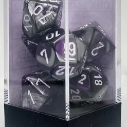 Accessories Chessex 26432 Gemini: Purple-Steel/White - Polyhedral (7 Dice)
