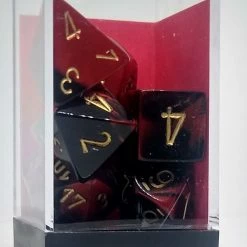 Accessories Chessex 26433 Gemini: Black-Red/Gold - Polyhedral (7 Dice)