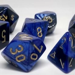 Chessex 26435 Gemini: Black-Blue/Gold - Polyhedral (7 Dice)