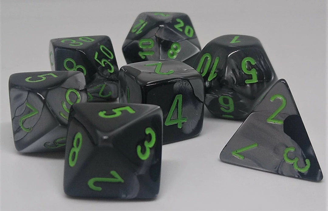 Best Sale π Chessex 26445 Gemini: Black-Grey/Green - Polyhedral (7 Dice) Accessories β€οΈ 3 Chessex 26445 Gemini: Black-Grey/Green - Polyhedral (7 Dice) Accessories