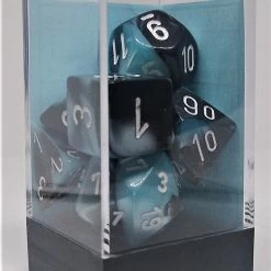 Chessex 26446 Gemini: Black-Shell/White - Polyhedral (7 Dice)