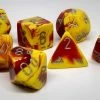 Chessex 26450 Gemini: Red-Yellow/Silver - Polyhedral (7 Dice) Accessories