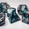 Chessex 26456 Gemini: Steel-Teal/White - Polyhedral (7 Dice) Accessories