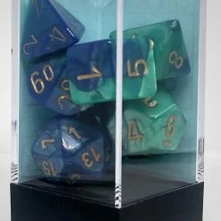 Accessories Chessex 26459 Gemini: Blue-Teal/Gold - Polyhedral (7 Dice)