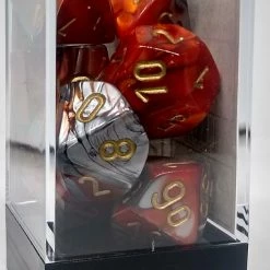 Accessories Chessex 26461 Gemini: Orange-Steel/Gold - Polyhedral (7 Dice)