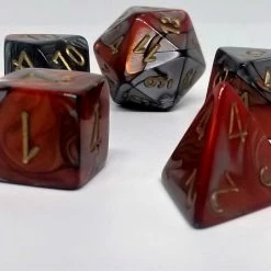 Accessories Chessex 26461 Gemini: Orange-Steel/Gold - Polyhedral (7 Dice)