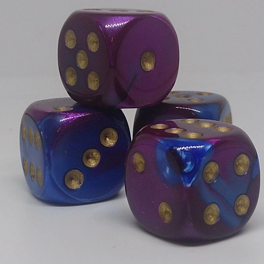 Discount π Accessories Chessex 26628 Gemini: Blue-Purple/Gold - 16mm D6 (12 Dice) π 3 Accessories Chessex 26628 Gemini: Blue-Purple/Gold - 16mm D6 (12 Dice)