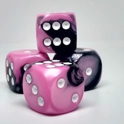 Accessories Chessex 26630 Gemini: Black-Pink/White - 16mm D6 (12 Dice)